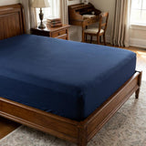 Navy Blue Linen Queen Fitted sheet