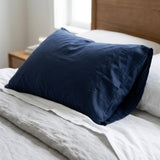 Navy Blue Linen King Fitted Sheet