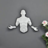 6" X 4" White Resin Bursting Man Hanging Dimensional Sculpture