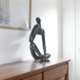 6" Black Resin Man Tabletop Sculpture
