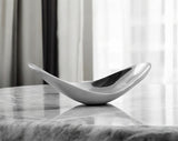 20" Silver Aluminum Contemporary Scoop Decorative Bowl