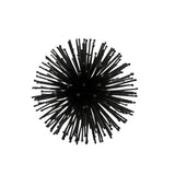 Set of Two Black Iron Decorative Spiky Sphere Tabletop Sculpture