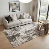 5' X 7' Tan Abstract Power Loom Area Rug
