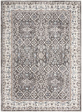 5' X 7' Gray Floral Power Loom Area Rug