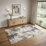 4' X 6' Tan Abstract Power Loom Area Rug