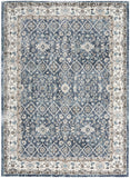 4' X 6' Blue Floral Power Loom Area Rug