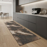 8' Tan Abstract Power Loom Runner Rug