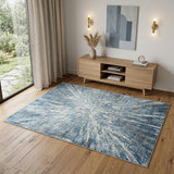 4' X 6' Blue Abstract Area Rug
