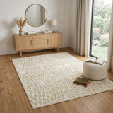 4' X 6' Ivory Abstract Area Rug