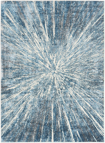 5' X 7' Blue Abstract Area Rug