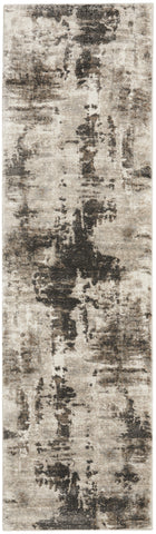 8' Tan Abstract Power Loom Runner Rug
