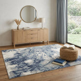 4' X 6' Blue Abstract Power Loom Area Rug