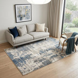5' X 7' Blue Abstract Power Loom Area Rug