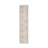 10' Ivory Floral Power Loom Distressed Runner Rug