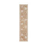 10' Brown Floral Power Loom Distressed Runner Rug