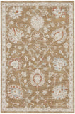 4' X 6' Brown Floral Power Loom Distressed Area Rug