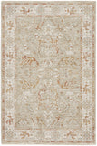5' X 8' Green Floral Power Loom Distressed Area Rug
