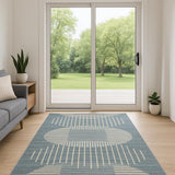 6' Blue Geometric Runner Rug