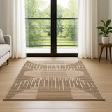 6' Brown Geometric Runner Rug