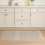 8' Sage And Ivory Geometric Runner Rug