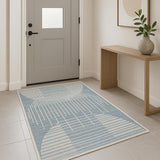 3' X 5' Blue Geometric Area Rug