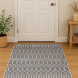 3' X 5' Blue Geometric Area Rug