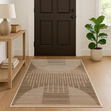 3' X 5' Brown Geometric Area Rug