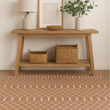 4' X 6' Orange Geometric Area Rug