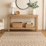 4' X 6' Tan Geometric Area Rug