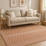 5' X 7' Orange Geometric Area Rug