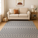 5' X 7' Blue Geometric Area Rug