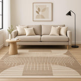 5' X 7' Brown Geometric Area Rug