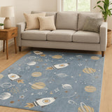 7' X 9' Blue Area Rug