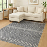 7' X 9' Blue Geometric Area Rug