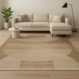 7' X 9' Brown Geometric Area Rug