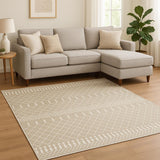 7' X 9' Green Geometric Area Rug