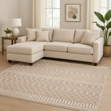 7' X 9' Tan Geometric Area Rug