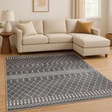 8' X 10' Blue Geometric Area Rug