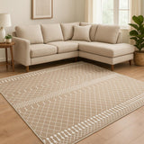 8' X 10' Tan Geometric Area Rug