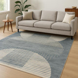 9' X 12' Blue Geometric Area Rug