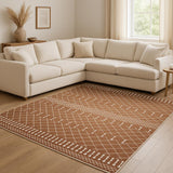 9' X 12' Orange Geometric Area Rug
