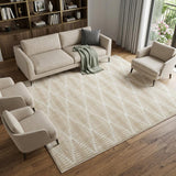 7' X 9' Beige Geometric Area Rug