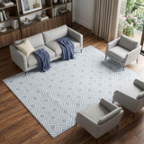 8' X 10' Blue Geometric Area Rug