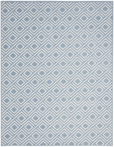 8' X 10' Blue Geometric Area Rug