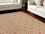 8' X 10' Brown Geometric Area Rug
