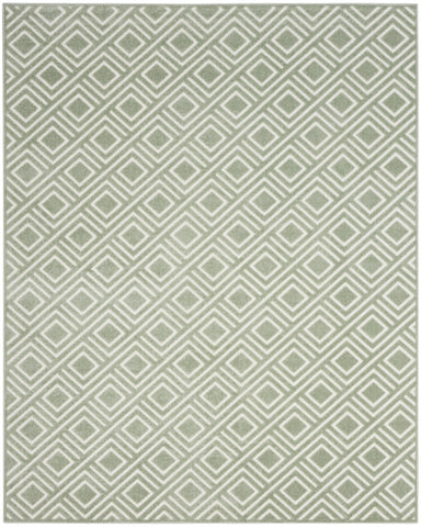 8' X 10' Green Geometric Area Rug