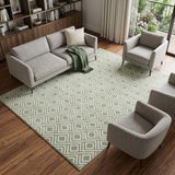 8' X 10' Green Geometric Area Rug