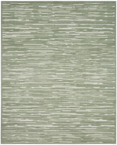 8' X 10' Green Geometric Area Rug