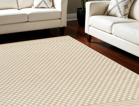 8' X 10' Tan Geometric Area Rug
