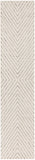 10' Ivory and Black Geometric Runner Rug